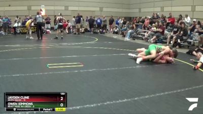 130 lbs Round 1 (6 Team) - Owen Kimmons, Beast Mode WA Green vs Jayden Cline, Death Squad