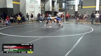 118 lbs Semifinal - Kaylyn Harrill, The Best Wrestler vs Hanah Schuster, Minnesota Storm