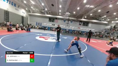 90 lbs 1st Place Match - Bentley Johnson, Green River Grapplers vs Grady Bohlander, High Plains Thunder Wrestling Club