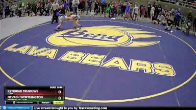 75 lbs Semifinal - Kyndrah Meadows, COWA vs Nevaeh Worthington, Newberg Mat Club