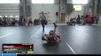 96 lbs Finals (2 Team) - Logan Hartzell, Warhawks Red vs Brian Lopez, 84 Athletes