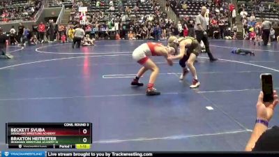 100 lbs Cons. Round 3 - Braxton Heitritter, Ironhawk Wrestling Academy IA vs Beckett Svuba, Siouxland Wrestling Academy