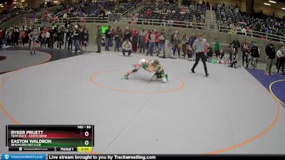 83 lbs Quarterfinal - Easton Waldron, Deschutes Mat Club vs Ryker Pruett, Team Bucs - North Bend