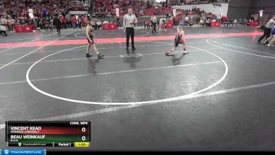 110 lbs Cons. Semi - Vincent Keao, Crandon Cardinals vs Beau Weinkauf, B.A.M.