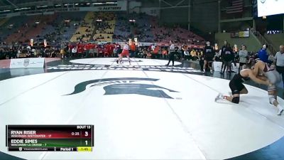 174 lbs Quarters & 1st Wb (16 Team) - Eddie Simes, Wisconsin-La Crosse vs Ryan Riser, Wisconsin-Whitewater