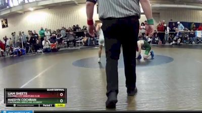 70 lbs Quarterfinal - Liam Sheets, Columbia City Wrestling Club vs Haedyn Cochran, Contenders Wrestling Academy