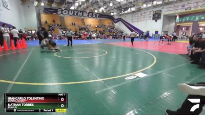 157 Boys Cons. Round 4 - Giancarlo Tolentino, Coastal Academy vs Nathan Torres, Brawley