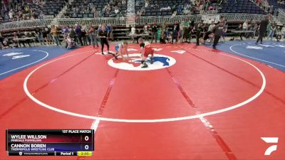 132 lbs 1st Place Match - Wylee Willson, Pinedale Pummelers vs Cannon Boren, Thermopolis Wrestling Club