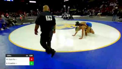 132 lbs Round Of 16 - Malikhi Espiritu, Temecula Valley (SS) vs Brandon Eusebio, Rancho Bernardo (SD)