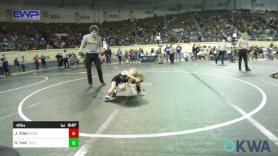 40 lbs 7th Place - Jack Allen, Ponca City Wildcat Wrestling vs Ryder Hall, Tecumseh Youth Wrestling