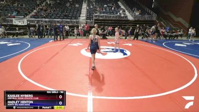 90 lbs Round 3 - Kaislee Nyberg, Greybull Basin Athletic Club vs Hadley Henton, North Big Horn Rams