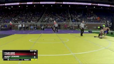 D3-132 lbs Quarterfinal - Tyler Geer, Chippewa Hills HS vs Buddy Leonard, Alma HS