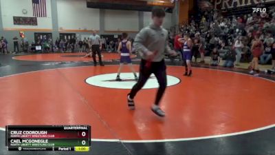 83 lbs Quarterfinal - Cael McGonegle, North Liberty Wrestling Club vs Cruz Coorough, North Liberty Wrestling Club