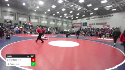 144 lbs Round Of 64 - Jacob Mendoza, Hanford vs Braden Priest, Bakersfield