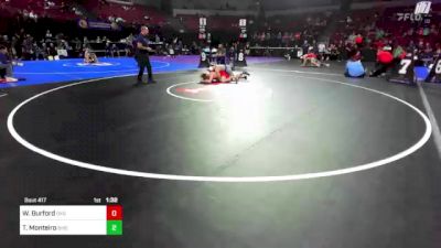 182 lbs Round Of 16 - Wes Burford, Oakdale (SJ) vs Tye Monteiro, Bakersfield (CS)