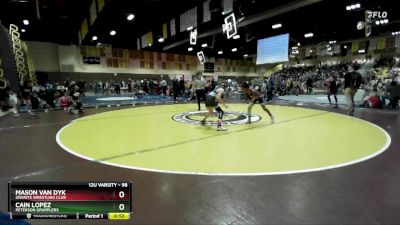 98 lbs Quarterfinal - Mason Van Dyk, Granite Wrestling Club vs Cain Lopez, Peterson Grapplers