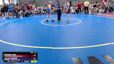 113 lbs Cons. Round 3 - Kayden Cain, Auburn Area Wrestling Club vs Zayne Martin, Peninsula Wrestling Club