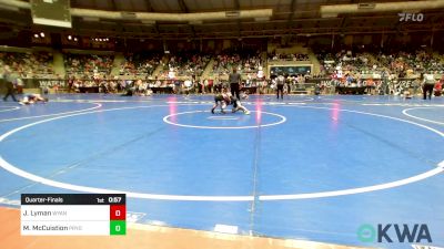 49 lbs Quarterfinal - Jasen Lyman, Wyandotte Youth Wrestling vs Mason McCuistion, Pryor Tigers