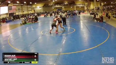 145 lbs Quarterfinal - Whitney Heit, Bishop Manogue vs Akahai Alip, Cimarron Memorial