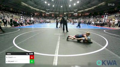 49 lbs Semifinal - Graycie Card, Tulsa Blue T Panthers vs Jolee Kait Bryant, Tuttle Wrestling