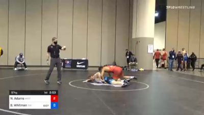 97 kg Semifinal - Noah Adams, West Virginia Regional Training Center vs Brandon Whitman, Tar Heel Wrestling Club