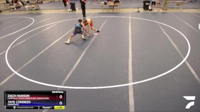 160 lbs Semifinal - Zach Hanson, Lakeville Youth Wrestling Association vs Tate Condezo, Minnesota