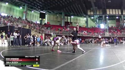 120 lbs Champ. Round 1 - Teela Bleich, Battle Creek Brave Elite vs Shia Wisneski, Falls City Wrestling Club