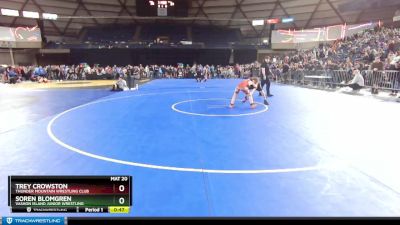 86 lbs Cons. Round 2 - Trey Crowston, Thunder Mountain Wrestling Club vs Soren Blomgren, Vashon Island Junior Wrestling