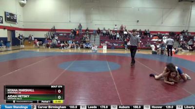 120 lbs 7th Place Match - Aidan Metsky, Vestavia Hills vs Nyana Marshall, Hardaway Hs