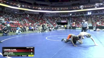 3A-157 lbs Cons. Round 4 - Jack Lewis, Bondurant-Farrar vs Cinsere Clark, Valley, West Des Moines