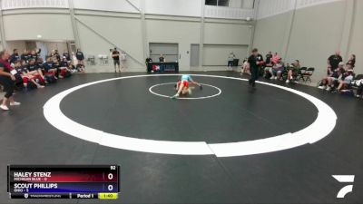 92 lbs Round 1 (6 Team) - Haley Stenz, Michigan Blue vs Scout Phillips, Ohio