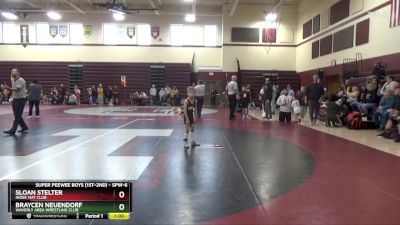 SPW-6 lbs Quarterfinal - Sloan Stelter, Indee Mat Club vs Braycen Neuendorf, Waverly Area Wrestling Club