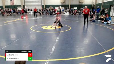 52 lbs Champ. Round 1 - Joseph Coufal, Broken Bow Wrestling Club vs Nolan Arredondo, Elm Creek Wrestling Club