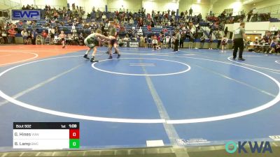 90 lbs Round Of 16 - Gage Hines, Vian Wrestling Club vs Bryson Lamp, Brushy Wrestling Club