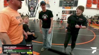 67-71 lbs Round 1 - Hadley Henton, North Big Horn Rams vs Case Davis, Powell Wrestling Club