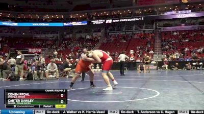 3A-285 lbs Champ. Round 2 - Carter Dawley, Prairie, Cedar Rapids vs Cohen Pfohl, Dubuque Senior