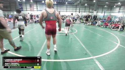 215 lbs Semis (4 Team) - Matt Cranfill, BELIEVE TO ACHIEVE vs Landon Sargent, COMBAT ATHLETICS