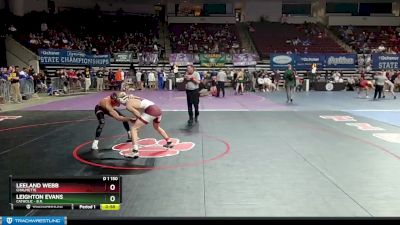 D 1 150 lbs Cons. Round 5 - Leighton Evans, Catholic - B.R. vs Leeland Webb, Chalmette