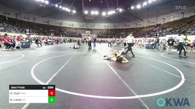 105 lbs Semifinal - Ayden Dyer, Midwest City Bombers vs Blake Lamb, Sallisaw Takedown Club