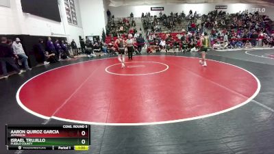 106 lbs Cons. Round 5 - Israel Trujillo, Pueblo County vs Aaron Quiroz Garcia, Jefferson