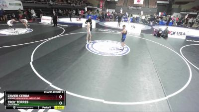 138 lbs Champ. Round 2 - Troy Torres, California vs Zavier Cerda, Hoover High School Wrestling