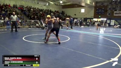 160 lbs Cons. Round 2 - Noah Koendarfer, Norco vs Raul Santa Rosa, Santa Paula