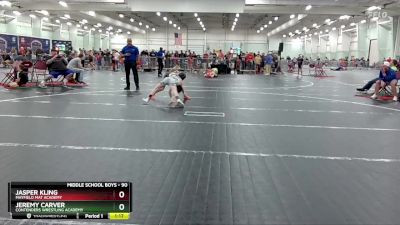 90 lbs Quarterfinal - Jasper Kling, Mayfield Mat Academy vs Jeremy Carver, Contenders Wrestling Academy