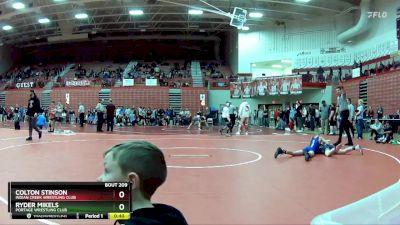 90 lbs Champ. Round 1 - Ryder Mikels, Portage Wrestling Club vs Colton Stinson, Indian Creek Wrestling Club