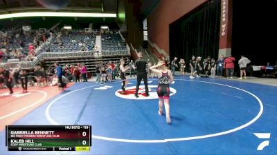 119 lbs Quarterfinal - Kaleb Hill, Cody Wrestling Club vs Gabriella Bennett, Big Piney Pinners Wrestling Club