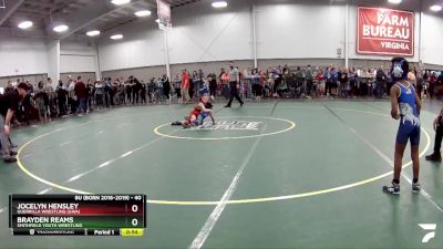 40 lbs Quarterfinal - Jocelyn Hensley, Guerrilla Wrestling (GWA) vs Brayden Reams, Smithfield Youth Wrestling