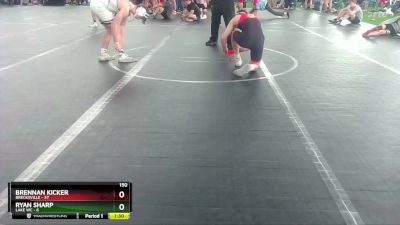 150 lbs Finals (2 Team) - Ryan Sharp, Lake WC vs Brennan Kicker, Brecksville