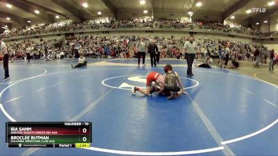 70 lbs Champ. Round 2 - BrocLee Butman, Columbia Wrestling Club-AAA vs Ira Samm, Greater Heights Wrestling-AAA