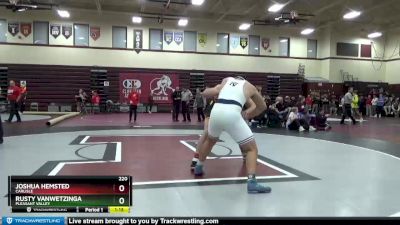 220 lbs 1st Place Match - Rusty VanWetzinga, Pleasant Valley vs Joshua Hemsted, Carlisle