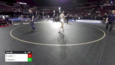 132 lbs Round Of 16 - Robert Lopez, Merrill West (SJ) vs Daniel Zepeda, Gilroy (CC)